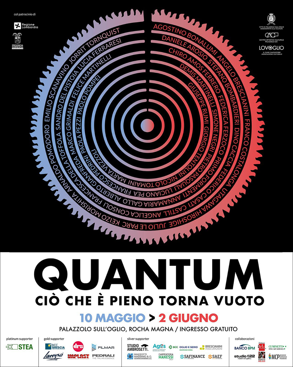 Locandina mostra d'arte Quantum a Palazzolo sull'Oglio